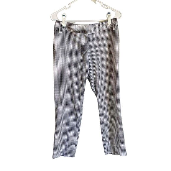 Adidas Pants Dress Business Casual Slim Geometric Cropped Blue Women 2 - Picture 1 of 7